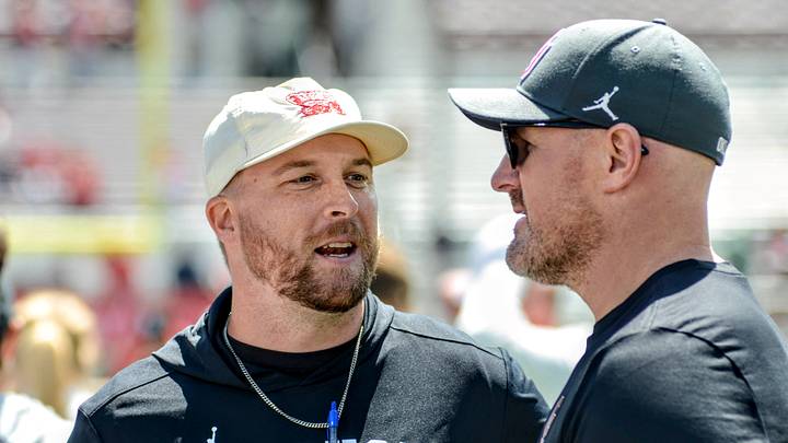 Oklahoma offensive coordinator Ben Arbuckle, tight ends coach Jason Witten