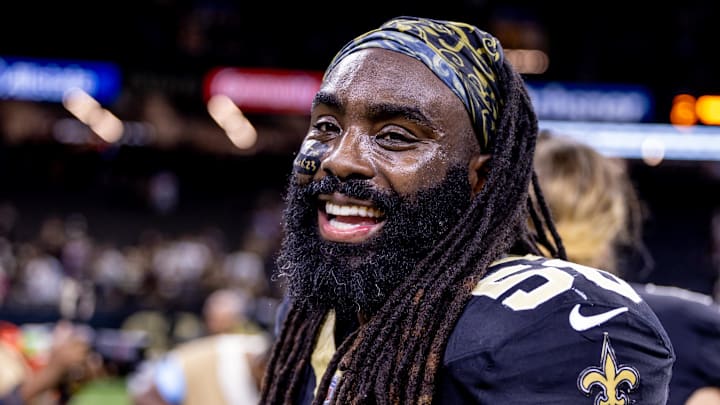 Nov 17, 2024; New Orleans, Louisiana, USA; New Orleans Saints linebacker Demario Davis (56) reacts after the game against the Cleveland Browns at Caesars Superdome. Mandatory Credit: Stephen Lew-Imagn Images Nov 17, 2024; New Orleans, Louisiana, USA; New Orleans Saints linebacker Demario Davis (56) reacts after the game against the Cleveland Browns at Caesars Superdome. Mandatory Credit: Stephen Lew-Imagn Images