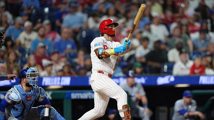 Philadelphia Phillies slugger Bryce Harper swinging 