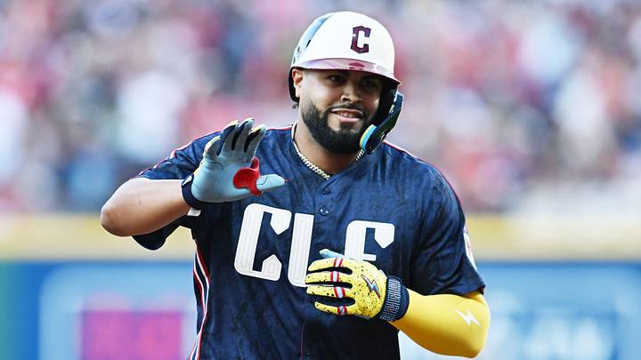 Jul 18, 2025; Cleveland, Ohio, USA; Cleveland Guardians right fielder Johnathan Rodríguez (30) rounds the bases after hitting a home run during the second inning against the Athletics at Progressive Field. Mandatory Credit: Ken Blaze-Imagn Images Jul 18, 2025; Cleveland, Ohio, USA; Cleveland Guardians right fielder Johnathan Rodríguez (30) rounds the bases after hitting a home run during the second inning against the Athletics at Progressive Field. Mandatory Credit: Ken Blaze-Imagn Images