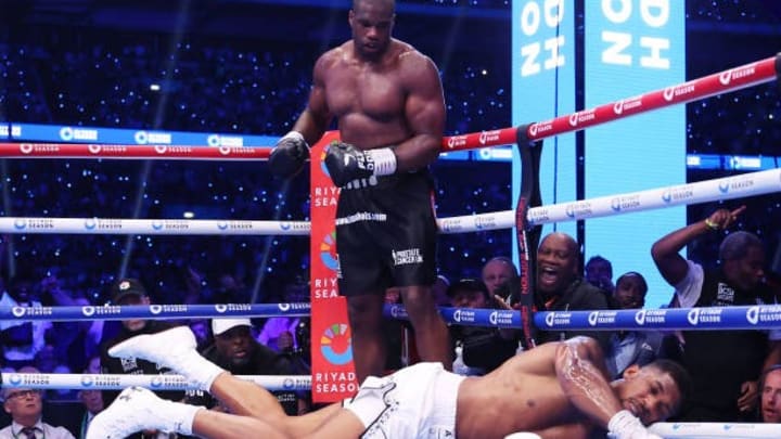 Daniel Dubois knocks out Anthony Joshua during their IBF World Heavyweight Title fight. AJ has been urged to wait for the outcome of Usyk vs Fury fight before re-matching Dubois Daniel Dubois knocks out Anthony Joshua during their IBF World Heavyweight Title fight. AJ has been urged to wait for the outcome of Usyk vs Fury fight before re-matching Dubois