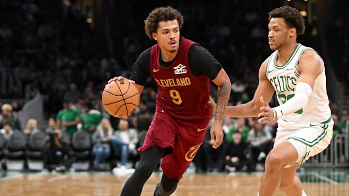 Oct 12, 2025; Boston, Massachusetts, USA; Cleveland Cavaliers guard Craig Porter Jr. (9) drives to the basket against Boston Celtics guard Hugo González (28) during the second half at TD Garden. Mandatory Credit: Brian Fluharty-Imagn Images Oct 12, 2025; Boston, Massachusetts, USA; Cleveland Cavaliers guard Craig Porter Jr. (9) drives to the basket against Boston Celtics guard Hugo González (28) during the second half at TD Garden. Mandatory Credit: Brian Fluharty-Imagn Images