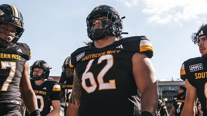 Southern Miss offensive lineman Aloali'i Maui (#62) was a key part of the Golden Eagles' offense in 2025. Southern Miss offensive lineman Aloali'i Maui (#62) was a key part of the Golden Eagles' offense in 2025.