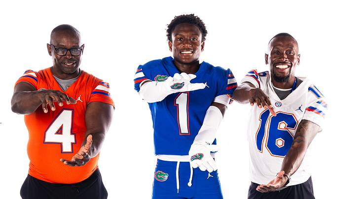 Vernell Brown Sr. (left), Vernell Brown III (middle) and Vernell Brown Jr. (right) make up just a portion of the father-son ties within the Florida football program. Vernell Brown Sr. (left), Vernell Brown III (middle) and Vernell Brown Jr. (right) make up just a portion of the father-son ties within the Florida football program.