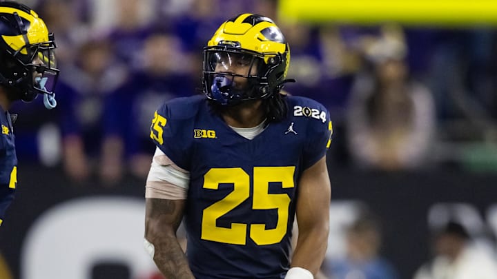 Jan 8, 2024; Houston, TX, USA; Michigan Wolverines  linebacker Junior Colson (25) against the