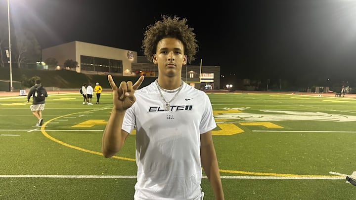 Dia Bell poses for a photo following the first day of the Elite 11 Finals at Mira Costa High School in Manhattan Beach, CA.