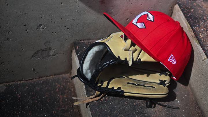 Apr 11, 2026; Cincinnati, Ohio, USA; A view of an official Cincinnati Reds hat on the dugout steps during the game against the Los Angeles Angels at Great American Ball Park. Mandatory Credit: Aaron Doster-Imagn Images Apr 11, 2026; Cincinnati, Ohio, USA; A view of an official Cincinnati Reds hat on the dugout steps during the game against the Los Angeles Angels at Great American Ball Park. Mandatory Credit: Aaron Doster-Imagn Images