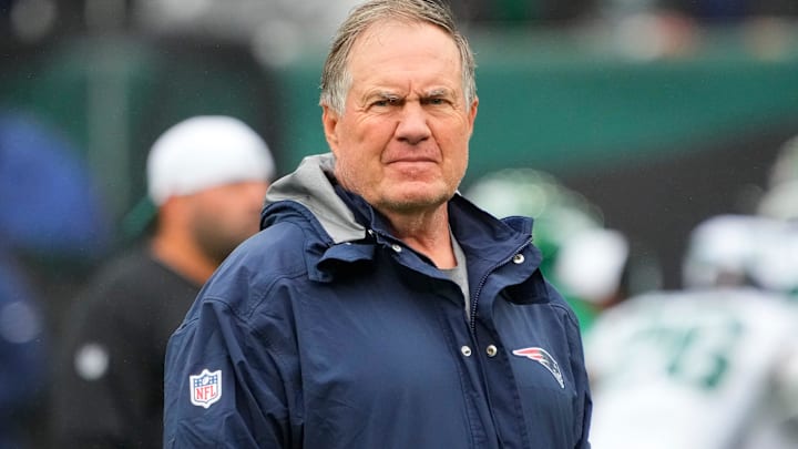 Former New England Patriots head coach Bill Belichick on the sidelines in 2023.