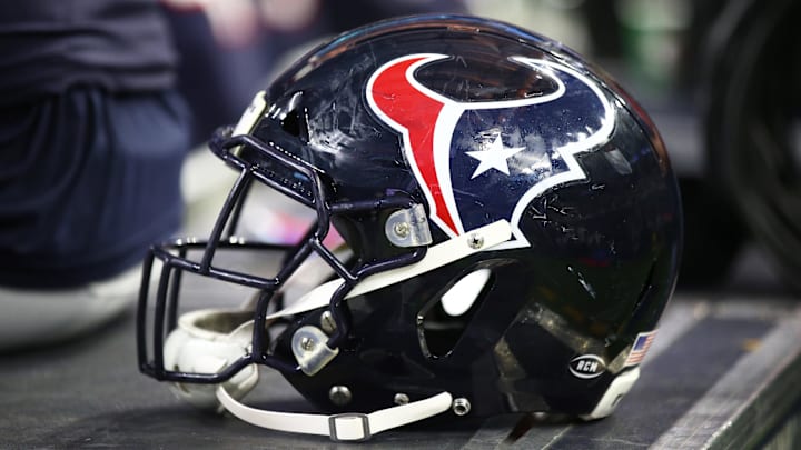 Jan 5, 2019; Houston, TX, USA; Detailed view of a Houston Texans helmet against the Indianapolis Colts during the AFC Wild Card at NRG Stadium. Mandatory Credit: Mark J. Rebilas-Imagn Images Jan 5, 2019; Houston, TX, USA; Detailed view of a Houston Texans helmet against the Indianapolis Colts during the AFC Wild Card at NRG Stadium. Mandatory Credit: Mark J. Rebilas-Imagn Images