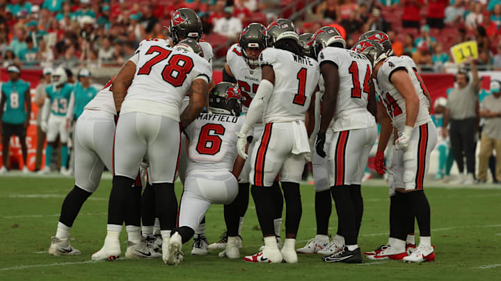 The Tampa Bay Buccaneers need to cut the roster down to 53 players by Tuesday's deadline. (Mandatory Credit: Kim Klement Neitzel-USA TODAY Sports)
