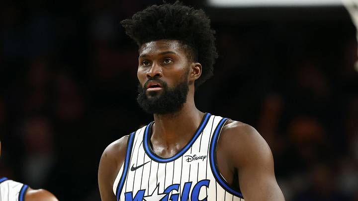 Feb 21, 2026; Phoenix, Arizona, USA; Orlando Magic forward Jonathan Isaac (1) against the Phoenix Suns at Mortgage Matchup Center. Mandatory Credit: Mark J. Rebilas-Imagn Images