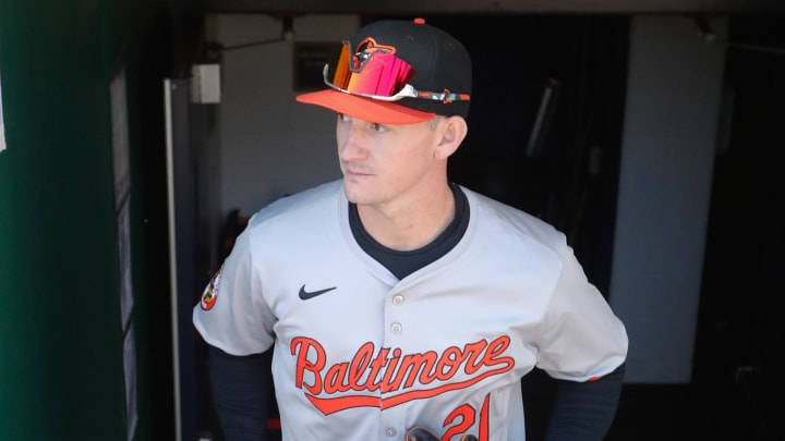 Apr 7, 2024; Pittsburgh, Pennsylvania, USA; Baltimore Orioles outfielder Austin Hays (21). Apr 7, 2024; Pittsburgh, Pennsylvania, USA; Baltimore Orioles outfielder Austin Hays (21).