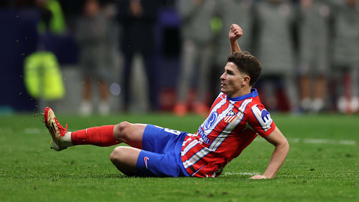 Julian Alvarez thought he had converted his penalty for Atletico Madrid only to be denied