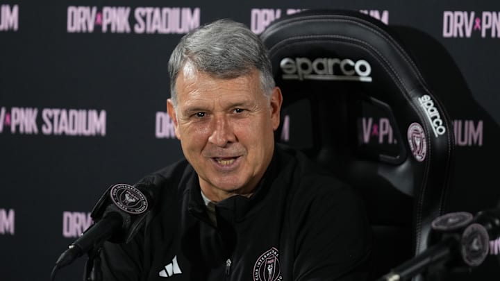Gerardo  'Tata'  Martino speaks at a news conference announcing his appointment as the new head coach for Inter Miami CF.
