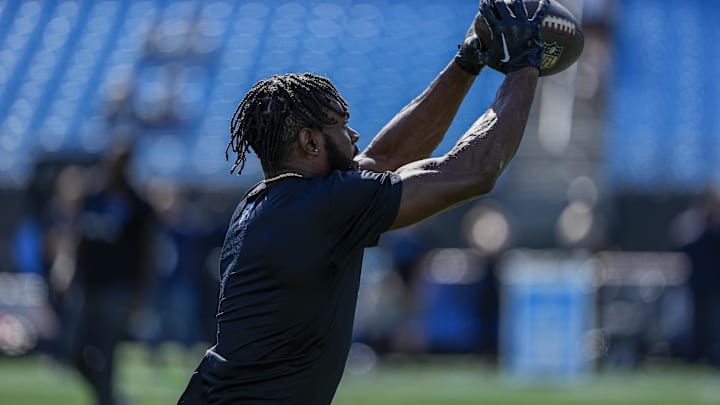 Wide receiver Jonathan Mingo during pregame warm ups against the Atlanta Falcons.