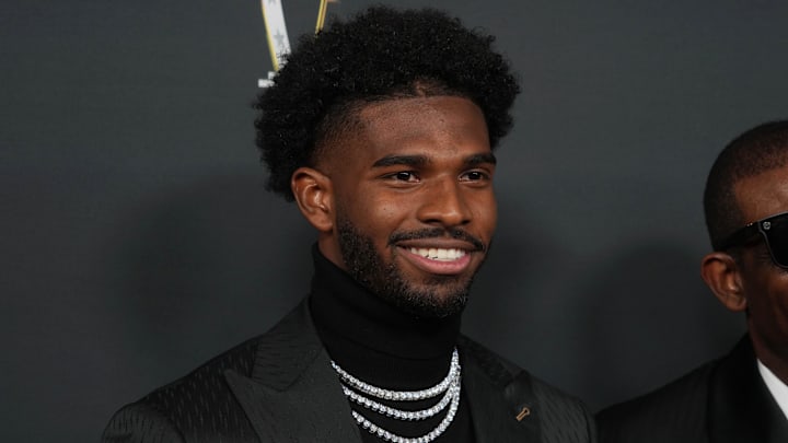 Shedeur Sanders on the red carpet before the Super Bowl LIX NFL Honors ceremony. Shedeur Sanders on the red carpet before the Super Bowl LIX NFL Honors ceremony.
