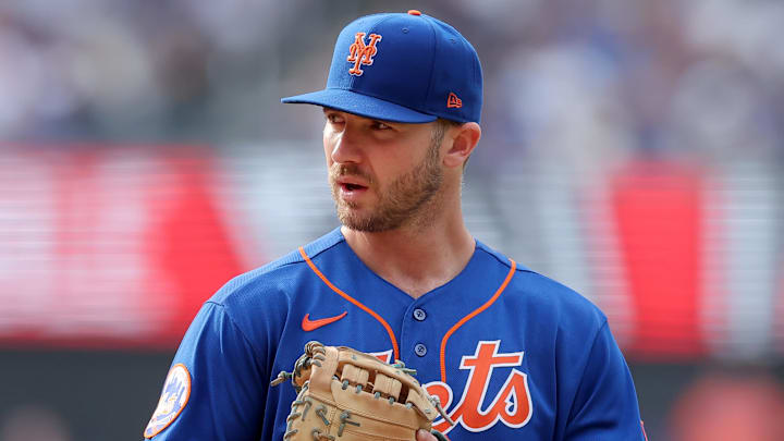 Jul 1, 2023; New York City, New York, USA; New York Mets first baseman Pete Alonso (20) reacts during the seventh inning against the San Francisco Giants at Citi Field. Jul 1, 2023; New York City, New York, USA; New York Mets first baseman Pete Alonso (20) reacts during the seventh inning against the San Francisco Giants at Citi Field.