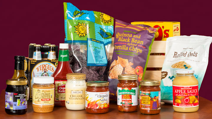 Assortment of Trader Joe's snacks. 