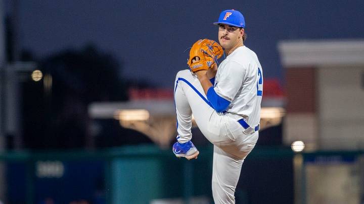 Florida's Liam Peterson (12) was the starting pitcher for the Gators on Opening Day against UAB, Friday, February 13, 2026, at Condron Family Ballpark in Gainesville, Florida. The Gators lost Game 1 to the Blazers 9-7. 
[Cyndi Chambers/ Gainesville Sun] 2026
