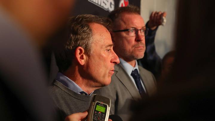 New Jersey Devils owner Joshua Harris speaks to the media alongside general manager Tom Fitzgerald: Ed Mulholland-Imagn Images New Jersey Devils owner Joshua Harris speaks to the media alongside general manager Tom Fitzgerald: Ed Mulholland-Imagn Images