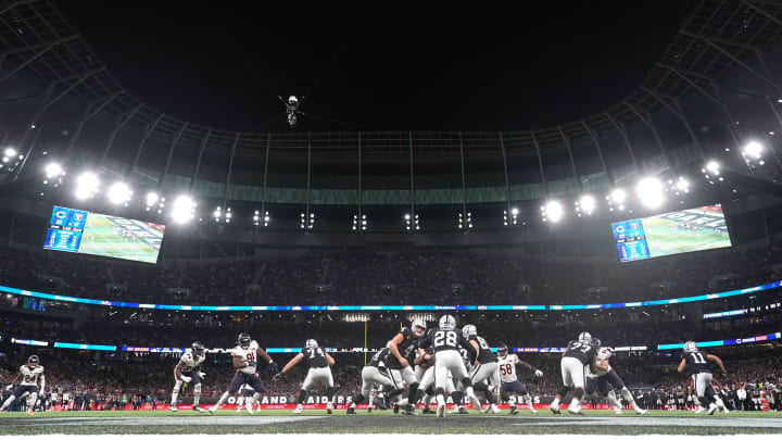 The last Bears game in London at Totteham Hotspur Stadium was 2019 against the Raiders. They'll face Jacksonville there this season.