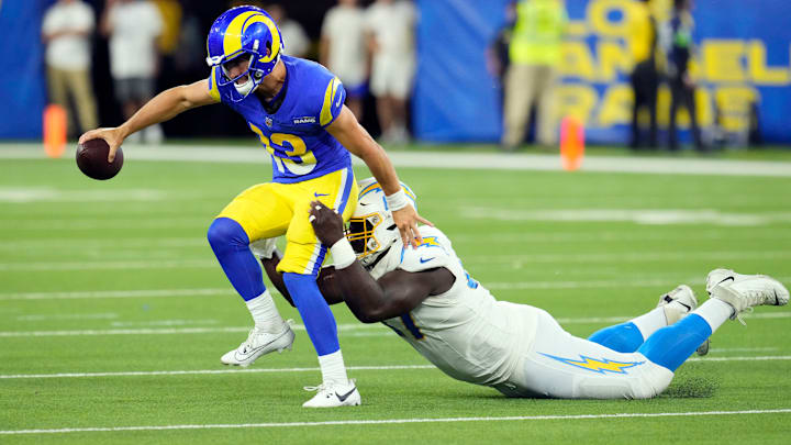 Los Angeles Chargers CJ Okoye v Los Angeles Rams Stetson Bennett