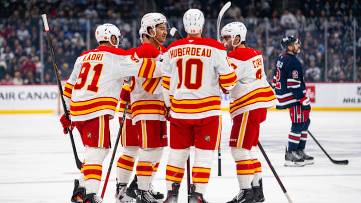 Calgary Flames players including Nazem Kadri Calgary Flames players including Nazem Kadri