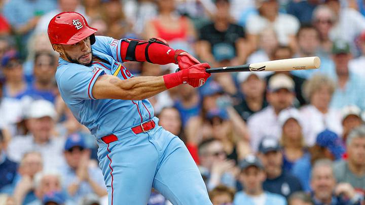 Aug 15, 2026; Chicago, Illinois, USA; St. Louis Cardinals left fielder Joshua Baez (22) hits a two-run home run against the Chicago Cubs during the first inning at Wrigley Field. Mandatory Credit: Kamil Krzaczynski-Imagn Images Aug 15, 2026; Chicago, Illinois, USA; St. Louis Cardinals left fielder Joshua Baez (22) hits a two-run home run against the Chicago Cubs during the first inning at Wrigley Field. Mandatory Credit: Kamil Krzaczynski-Imagn Images