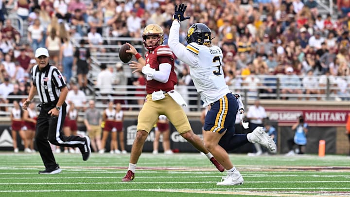 Cal outside linebacker TJ Bush Jr. (3) defends a Boston College pass