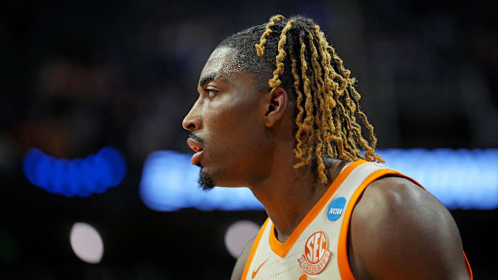 Mar 20, 2025; Lexington, KY, USA; Tennessee Volunteers guard Jahmai Mashack (15) during the second half against the Wofford Terriers in the first round of the NCAA Tournament at Rupp Arena. Mandatory Credit: Aaron Doster-Imagn Images Mar 20, 2025; Lexington, KY, USA; Tennessee Volunteers guard Jahmai Mashack (15) during the second half against the Wofford Terriers in the first round of the NCAA Tournament at Rupp Arena. Mandatory Credit: Aaron Doster-Imagn Images