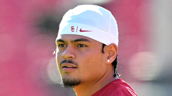 USC Trojans quarterback Jayden Maiava coach Lincoln Riley NFL Draft Arkansas Taylen Green Alabama Ty Simpson College Football
