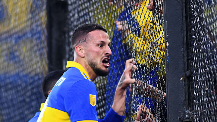 Dario Benedetto, célébrant son but décisif contre River Place.