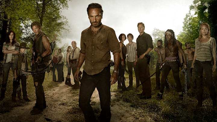 (L to R) Lori Grimes (Sarah Wayne Callies); Carl Grimes (Chandler Riggs); Daryl Dixon (Norman Reedus); Carol (Melissa Suzanne McBride); T-Dog (Robert 'IronE' Singleton); Beth Greene (Emily Kinney); Hershel Greene (Scott Wilson); Rick Grimes (Andrew Lincoln); Maggie Greene (Lauren Cohan); Glenn (Steven Yeun); The Governor (David Morrissey); Michonne (Danai Gurira) and Andrea (Laurie Holden) - The Walking Dead - Season 3, Gallery -