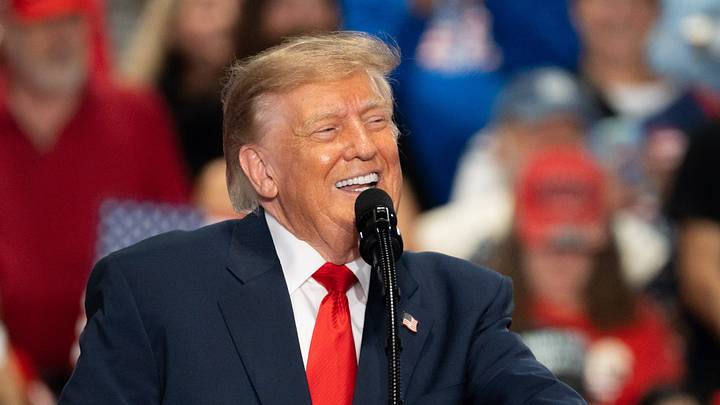 President Donald Trump delivers a speech during a midterm election rally