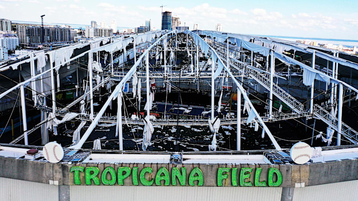 Tropicana Field after Hurricane Milton