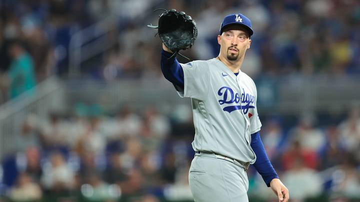 Sep 11, 2026; Miami, Florida, USA; Los Angeles Dodgers starting pitcher Blake Snell (7) catches a baseball against the Miami Marlins during the fifth inning at loanDepot Park. Mandatory Credit: Sam Navarro-Imagn Images Sep 11, 2026; Miami, Florida, USA; Los Angeles Dodgers starting pitcher Blake Snell (7) catches a baseball against the Miami Marlins during the fifth inning at loanDepot Park. Mandatory Credit: Sam Navarro-Imagn Images