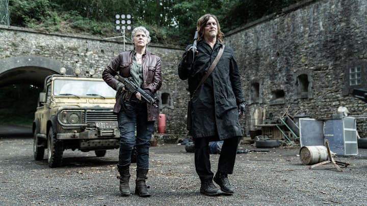 Norman Reedus as Daryl Dixon, Melissa McBride as Carol Peletier - The Walking Dead: Daryl Dixon _ Season 2, Episode 5 - Photo Credit: Emmanuel Guimier/AMC