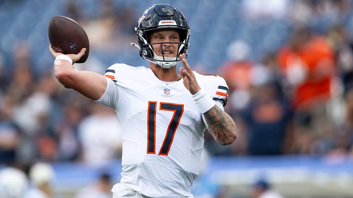 Chicago Bears quarterback Tyson Bagent (17) throws a pass against the Tennessee Titans during pre-game warmups at Nissan Stadium. Mandatory Credit: Steve Roberts-Imagn Images Chicago Bears quarterback Tyson Bagent (17) throws a pass against the Tennessee Titans during pre-game warmups at Nissan Stadium. Mandatory Credit: Steve Roberts-Imagn Images