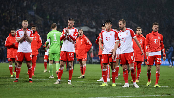 Bayern Munich players dejected after 3-2 defeat away at VfL Bochum.