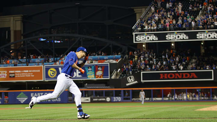 Wilmer Flores after hitting a walk-off home run against the Washington Nationals on July 31, 2015, two days after he thought he was traded