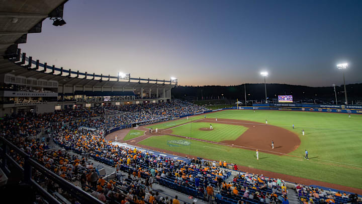 Fans fill the Hoover Met stadium for the SEC Tournament game between the University of Tennessee and Vanderbilt University in Hoover, Ala., Thursday. Mandatory Credit: Gary Cosby Jr.-The Tuscaloosa News