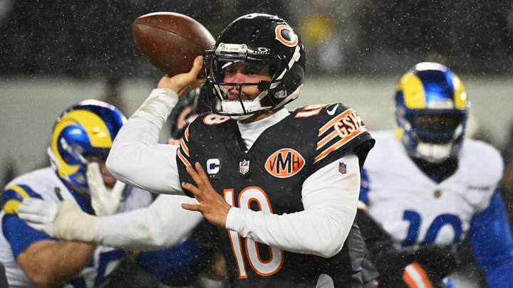 Jan 18, 2026; Chicago, IL, USA; Chicago Bears quarterback Caleb Williams (18) throws a pass against the Los Angeles Rams during the third quarter of an NFC Divisional Round game at Soldier Field. Mandatory Credit: Matt Marton-Imagn Images Jan 18, 2026; Chicago, IL, USA; Chicago Bears quarterback Caleb Williams (18) throws a pass against the Los Angeles Rams during the third quarter of an NFC Divisional Round game at Soldier Field. Mandatory Credit: Matt Marton-Imagn Images