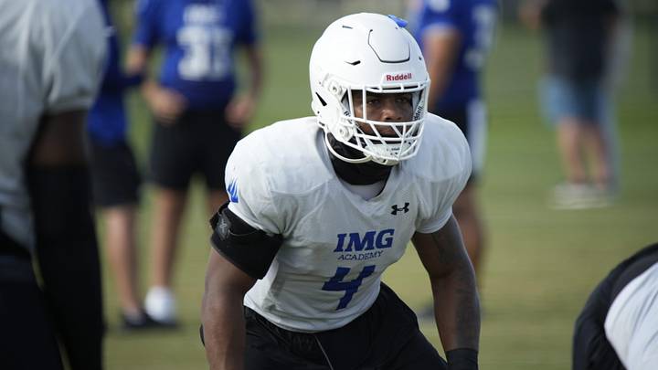 IMG Academy linebacker Amarri Irvin (#4). IMG Academy held a media day practice on Friday, Aug. 1st, 2025 in Bradenton. IMG Academy linebacker Amarri Irvin (#4). IMG Academy held a media day practice on Friday, Aug. 1st, 2025 in Bradenton.