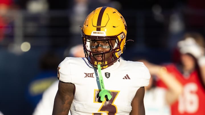Arizona State Sun Devils defensive back Laterrance Welch (3) against the Arizona Wildcats during the Territorial Cup at Arizona Stadium. Mandatory Credit: Mark J. Rebilas-Imagn Images