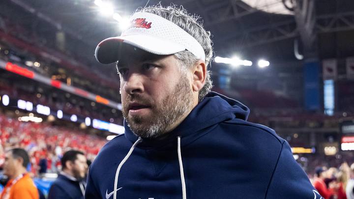 Ole Miss Rebels head coach Pete Golding against the Miami Hurricanes during the 2026 Fiesta Bowl and semifinal game of the College Football Playoff at State Farm Stadium.