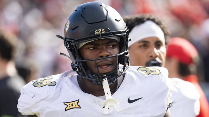 Oct 19, 2024; Tucson, Arizona, USA; Colorado Buffaloes defensive tackle Amari McNeill (88) against the Arizona Wildcats at Arizona Stadium. Mandatory Credit: Mark J. Rebilas-Imagn Images