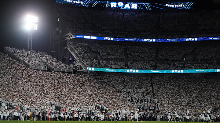 Penn State Nittany Lions fans pack Beaver Stadium for the White Out against the Oregon Ducks. Penn State Nittany Lions fans pack Beaver Stadium for the White Out against the Oregon Ducks.
