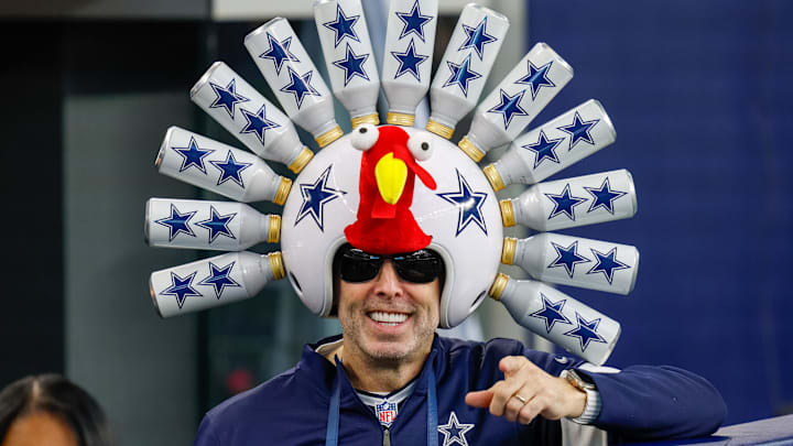  Turkey helmet on display prior to the game between the Dallas Cowboys and New York Giants at AT&T Stadium. 