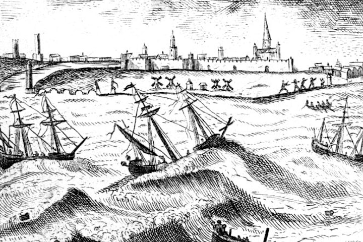 'Robinson Crusoe Shipwrecked at Yarmouth', c1719.