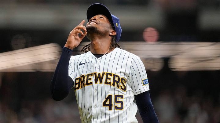 Aug 8, 2026; Milwaukee, Wisconsin, USA; Milwaukee Brewers pitcher Abner Uribe (45) celebrates following the seventh inning against the Minnesota Twins at American Family Field. Mandatory Credit: Jeff Hanisch-Imagn Images Aug 8, 2026; Milwaukee, Wisconsin, USA; Milwaukee Brewers pitcher Abner Uribe (45) celebrates following the seventh inning against the Minnesota Twins at American Family Field. Mandatory Credit: Jeff Hanisch-Imagn Images